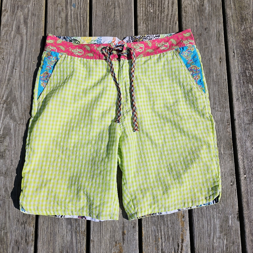 Robert Graham Green Checkered Paisley Bathingsuit - size 34